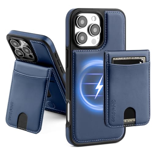 Shieldtop Compatible with MagSafe iPhone 16 Pro Wallet Case,Blue | 2 in 1 Detachable Magnetic,Credit Card Holder Slots,RFID Blocking,PU Leather,Kickstand,Flip Folio Phone Cover for Men & Women - color: Blue, size: iPhone 16 Pro 6.3"