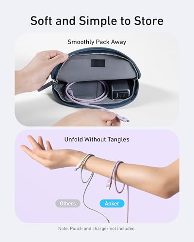 Anker Nano USB C to USB C Cable, 240W Fast Charging Cable (Purple, 3ft) - color: Purple, size: 3ft