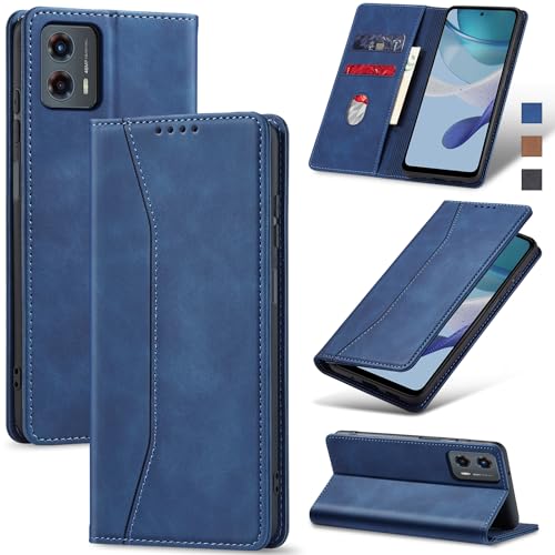 Jasonyu Flip Wallet Case for Moto G 5G (2023),Leather Magnetic Folio Cover with Card Holder,Kickstand - TPU Shockproof Durable Protective Phone Case,Blue | PU Leather Magnetic Folio Cover,with Card Holder,Kickstand,TPU Shockproof,Durable,Protective Phone
