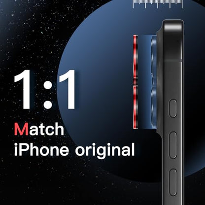 JETech Camera Lens Protector for iPhone 15 Pro/15 Pro Max, Black+Red, 1 Set - size: iPhone 15 Pro/15 Pro Max