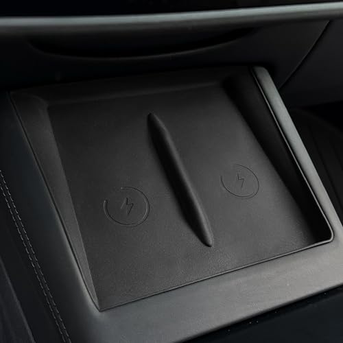 Frani Wireless Charging Pad Cover for 24-27 Tesla Model 3 Highland - color: Black, size: Model 3 Highland 2024-2026