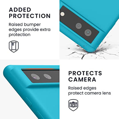 kwmobile Case Compatible with Google Pixel 6 Case - TPU Silicone Phone Cover with Soft Finish - Cool Glacier - color: Cool Glacier, size: Pixel 6