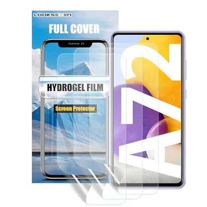LOOKSEVEN 3 Pack Hydrogel Film For Samsung Galaxy A72 5G 6.7 inch - size: Galaxy A72 5G (6.7 inch)