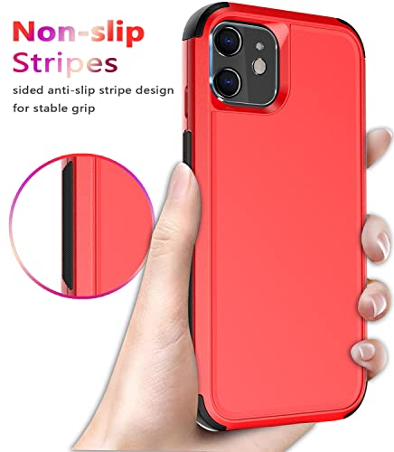 Diverbox for iPhone 11 Case [Shockproof] [Dropproof] [Tempered Glass Screen Protector],Heavy Duty Protection Phone Case Cover for Apple iPhone 11 (Red-3in1) - color: Red-3in1