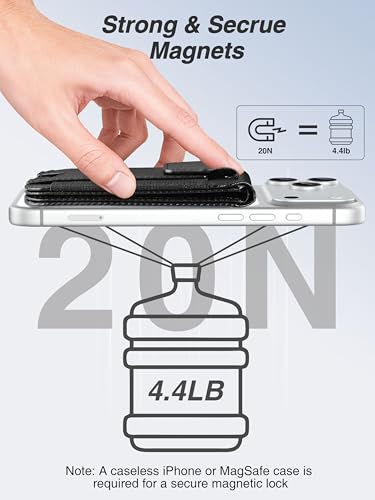 TopMade for MagSafe Wallet with Stand, 9 Cards Holder, Privacy Flap Cover - color: Black Carbon Fiber