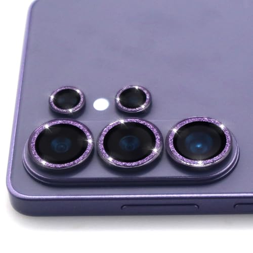 for Samsung Galaxy S26 Ultra Camera Lens Protector, Bling Glitter Metal Ring Tempered Glass Lens Cover Accessories (Violet) - color: Violet