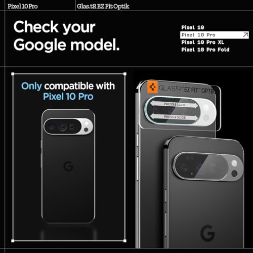 Spigen Glas.tR EZ FIT Optik Camera Lens Protector for Pixel 10 Pro - size: Pixel 10 Pro