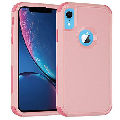 Co-Goldguard for iPhone XR Case, [Shockproof] [Dropproof] Heavy Duty Protection Phone Case Cover, 3 in 1 Non-Slip Scratch-Resistant Shell for iPhone XR, 6.1 inch, Pink - color: PINK