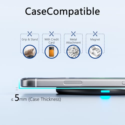 20W Wireless Charger, Wireless Charging Pad 20W Wireless Fast Charger Compatible with iPhone 17/17 Pro Max/16/15/14/13/12//11 Series; Samsung Galaxy S25/S24/S23/S22/S21/S20, AirPods Pro 3
