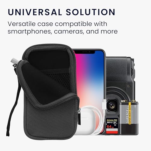 kwmobile Universal Phone Pouch Size L - 6.5" - Neoprene Smartphone Pouch with Zip - Water-Repellent Mobile Phone Case - Sleeve in Grey - color: grey, size: L - 6.5"