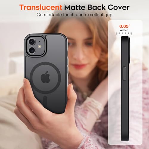 zapica Magnetic for iPhone 11 Phone Case, Black | Compatible with MagSafe, Military Grade Drop Protection, Translucent Matte Anti-Scratch Phone Cover - color: Black, size: Iphone 11 6.1''