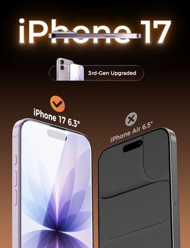 MAGIC JOHN 3rd Gen for iPhone 17 Screen Protector, Easy Installation 2 pack | Shatterproof Tempered Glass, 6.3 Inch Auto Dust-Elimination, Bubble Free, HD Clear - size: iPhone 17 6.3inch