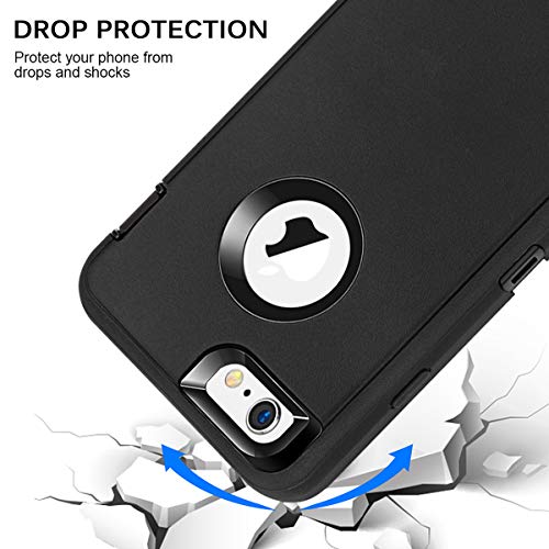 MAXCURY for iPhone 6 Case & iPhone 6s Case Heavy Duty Shockproof Series Case for iPhone 6/6S (4.7")-V2 with Built-in Screen Protector Compatible with All US Carriers - Black - color: Black