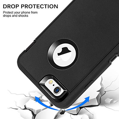 MAXCURY for iPhone 6 Case & iPhone 6s Case Heavy Duty Shockproof Series Case for iPhone 6/6S (4.7")-V2 with Built-in Screen Protector Compatible with All US Carriers - Black - color: Black