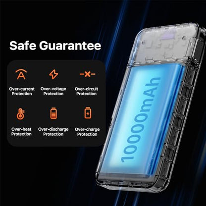JUOVI Portable Charger 35W 10000mAh Power Bank - color: Black