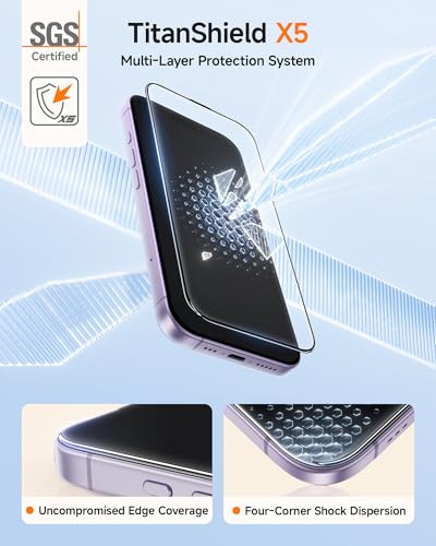 SMARTDEVIL 3 Pack Screen Protector for iPhone 17, Optical Clear 9H Tempered Glass, 2X Impact Resistance, Anti-Fingerprint Coating, SmartPull Box Bubble-Free Install