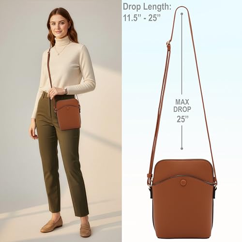 Small Crossbody Bag with Gold Hardware, Mini Shoulder Purse with Adjustable Strap - color: Tan