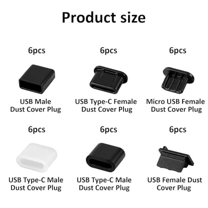 36 Pcs USB Anti Dust Cover Plugs Type-C Dust Stopper Port Protector