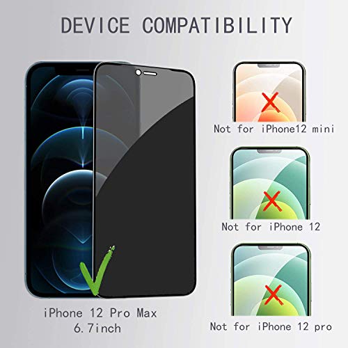 PEHAEL for iPhone 12 Pro Max Privacy Screen Protector+Camera Lens Protector