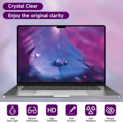 2 Pack Anti Blue Light Screen Protector Compatible with Macbook Pro 14 inch (2021-2026, M1-M5, Pro/Max), Eye Protection Anti Glare Computer Screen Cover for Mac Pro 14.2in - size: MacBook Pro 14 Inch