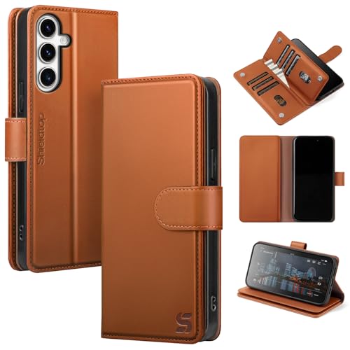 Shieldtop Compatible with Samsung Galaxy S23 5G Wallet Case with Card Holder,Women Men RFID Blocking PU Leather Flip TPU Protective Cover Credit Card Slots,Phone Case for Galaxy S23 6.1",Light Brown - color: Light Brown, size: Galaxy S23 - 6.1"