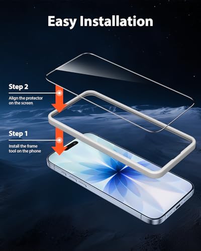 Mkeke 3 Pack Screen Protector for iPhone 17 6.3" [9H+ Tempered Glass] | [Military-Grade Drop Protection][Easy Installation Frame] HD Clear, Anti-Scratch, Bubble Free - size: for iPhone 17 6.3"