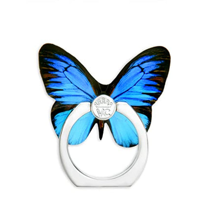 VELVET CAVIAR Cell Phone Ring Holder - Finger Ring & Stand - Improves Phone Grip Compatible with iPhone, Galaxy, Most Smartphones (Blue Butterfly) - color: Blue Butterfly
