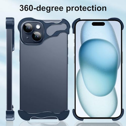 Frameless Phone Case Crafted for iPhone 15 Blue - color: Aluminum Blue, size: iPhone 15