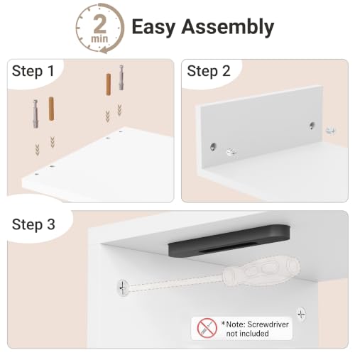 BONTEC Monitor Stand Riser with Cellphone Holder & Cable Management - color: White, size: 16.7 Inch