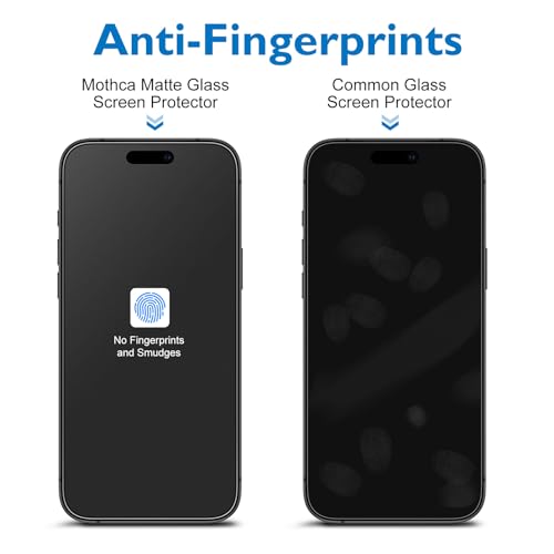 Mothca 2 Pack Matte Glass Screen Protector for iPhone 17 Pro [6.3 inch] + 2 Pack Camera Lens Protector, Anti-Glare & Anti-Fingerprint Tempered Glass (Not Privacy Film) Bubble Free, Smooth as Silk - size: iPhone 17 Pro-6.3 Inch