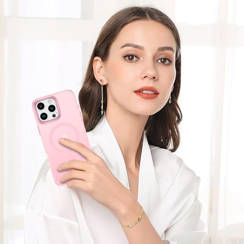BENTOBEN Magnetic for iPhone 16 Pro Max Case,(Compatible with MagSafe) (Military Grade Drop Protection) Slim Translucent Matte Shockproof with Anti-Fingerprint Phone Case 6.9",Light Pink - color: Light Pink