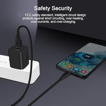 Black USB Wall Adapter, Charging Block, Dual Port 2.1A Fast Wall Charger