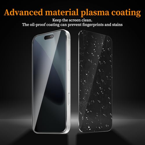 3+3 Pack Privacy Screen Protector for iPhone 17 Pro，3 Anti-Spy Tempered Glass Film+3 Camera Lens Protector, Anti-Scratch, 9H Hardness，Compatible phone cases，High definition