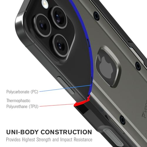 VENA vArmor Personalized iPhone 16 Pro Max Rugged Case | Custom Engraved, Customized Name, Military Grade Drop Protection, Belt Clip Holster, MagSafe Compatible - color: Personalized