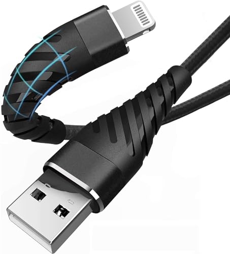 (2 Pack) Long iPhone Charger 6ft for [MFi Certified],CyvenSmart 6 Foot Lightning Cable Fast Charging Cord 6 Feet for iPhone 12/12 Pro/11/11 Pro/11 Pro Max/XS/XS Max/XR/X/8/8 Plus/7/7 Plus/6 Black - color: Black, size: 6ft