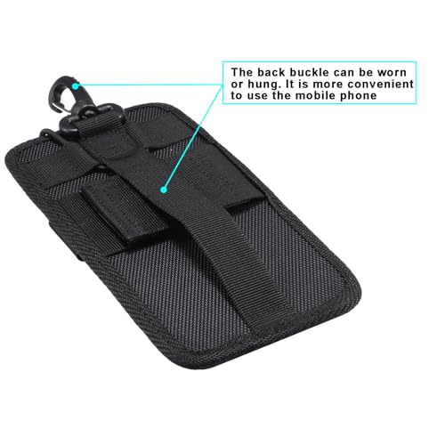Backpack Strap Attachment Bag Cell Phone Pouch Holster Belt Clip Case Holder for Samsung Galaxy A16 A15 A14 A13 A06 A05 A03s S25 Ultra S24 FE S23/S22 Ultra, Moto G Power G Stylus 5G, iPhone 16 Pro Max