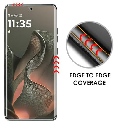 Screen Protector for Motorola Edge 2025, 3 Pack, Tempered Glass LOCA UV Set, Edge to Edge Protection, 9H Scratch Resistant, Touch Sensitive, Fingerprint-ID Support