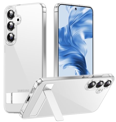 Designed for Samsung Galaxy S25 Case, Built in Hidden Kickstand Military Grade Drop Protection Never Yellowing Slim Thin Phone Case for Galaxy S25 Case 6.2"- Crystal Clear - color: Clear