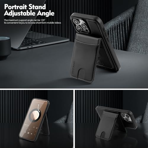 Shieldtop Compatible with MagSafe iPhone 12 Pro Max Wallet Case,Black | 2 in 1 Detachable Magnetic,Credit Card Holder Slots,RFID Blocking,PU Leather,Kickstand,Flip Folio Phone Cover for Men & Women - color: Black, size: iPhone 12 Pro Max 6.7"
