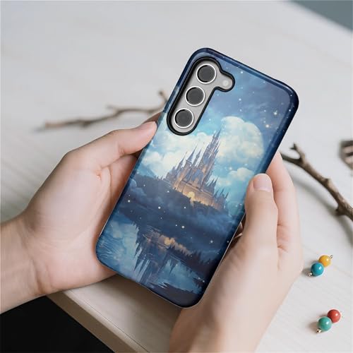 CARLOCA Case for Samsung Galaxy S23,Blue Castle Design- Hybrid Dual Protection Soft TPU + Hard PC, Shockproof & Anti-Scratch Cover Men Women Stylish Protective Phone Case - color: Blue Castle, size: Galaxy S23