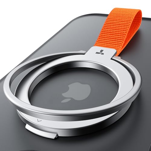 TORRAS (Gen6.0) Magnetic Phone Grip Ring Holder Kickstand, Ostand Ring - color: Silver w/ Braided Strap