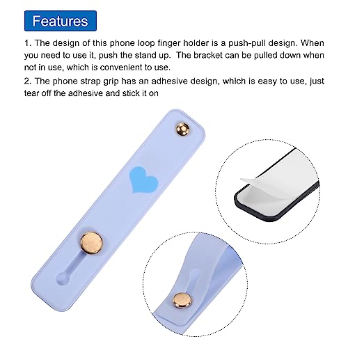 MECCANIXITY 2 Pcs Phone Loop Finger Holder Silicone Phone Strap Grip Holder Cell Phone Grip Stand for Most Smartphones Light Blue,Gray Blue - color: Light Blue,Gray Blue