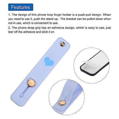 MECCANIXITY 2 Pcs Phone Loop Finger Holder Silicone Phone Strap Grip Holder Cell Phone Grip Stand for Most Smartphones Light Blue,Gray Blue - color: Light Blue,Gray Blue