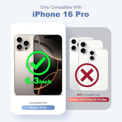 Compatible with iPhone 16 Pro Case with Magnetic Ring Stand [Compatible with Mag-Safe] [Built-in Screen Protector] Military-Grade Drop Protection Matte Translucent Phone Case, Desert Brown - color: Desert Brown, size: Iphone 16 Pro