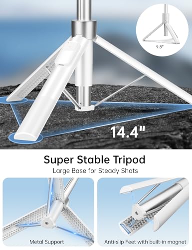 70" Magnetic Tripod for iPhone Magsafe, Extendable Selfie Stick Tripod - color: White