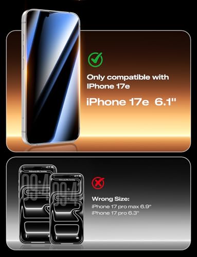 MAGIC JOHN 3rd Gen for iPhone 17e/16e/14/13/13pro Privacy Screen Protector - color: Privacy