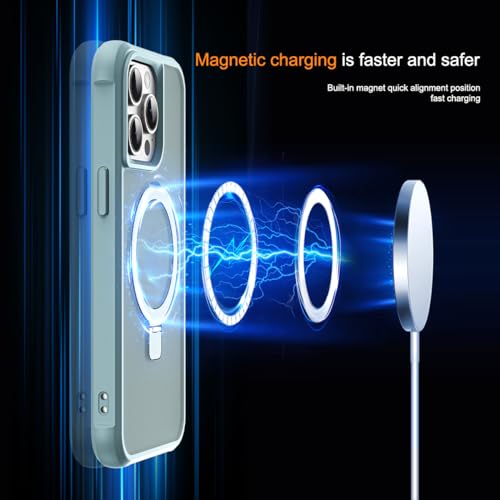 SKYLMW Compatible with iPhone 11 Pro Max Case with Stand,Blue | iPhone 11 Pro Max Phone Case 6.5",Magnetic Ring Stand,Compatible with MagSafe,Military-Grade Protection,Great Grip Feeling - color: Blue, size: Iphone 11 Pro Max