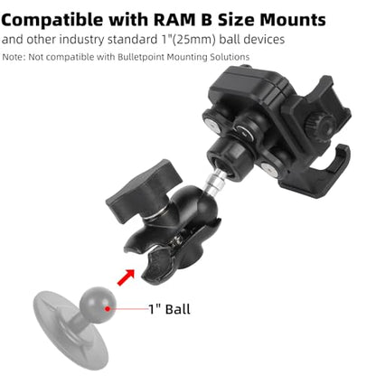 1" Ball Phone Mount Holder with Vibration Dampener ＆ 2.36" Short Double Socket Arm, Compatible with RAM B Size Mounts, Fits 5-7.2'' Phones, for Motorcycle Bike Boat ATV UTV Car Truck - style: 1" Ball Phone Holder with 2.36" Arm