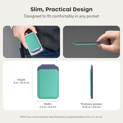 Satechi MagSafe Wallet Stand, Card Holder, NFC Pass-Through - color: Aqua