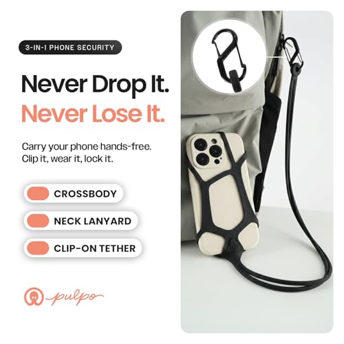 Pulpo Safety Cell Phone Lanyard, Phone Wrist Strap, Grey, 6.1" to 6.8" - color: Slate Grey, size: Large 6.1-6.8"
